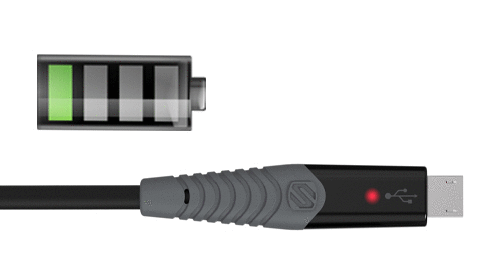 Câble de chargement Micro USB Scosche strikeLINE LED 1.8M – Noir