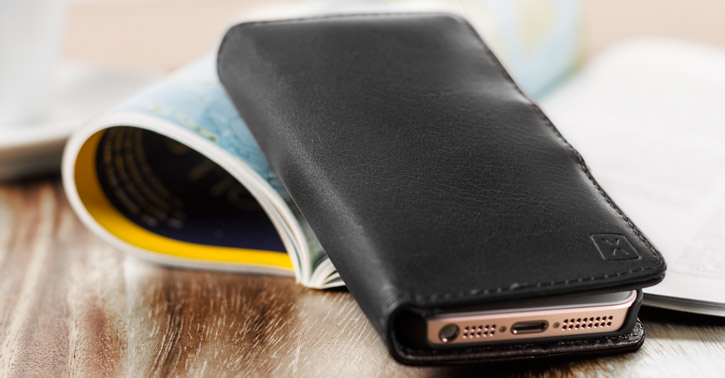 Olixar Genuine Leather iPhone 5S / 5 Wallet Case - Black