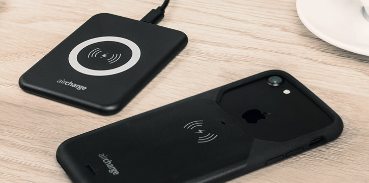 aircharge Slimline Qi Wireless Charging Pad and UK Plug - Black