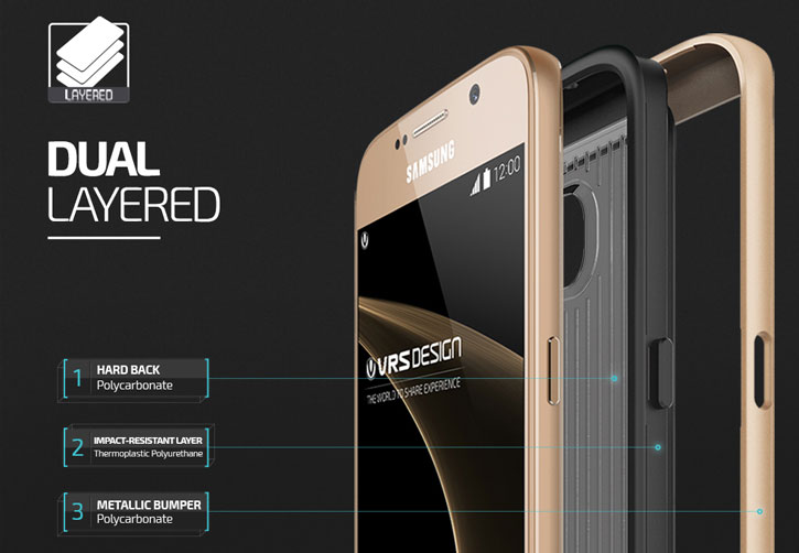VRS Design Triple Mixx Samsung Galaxy S7 Case - Shine Gold