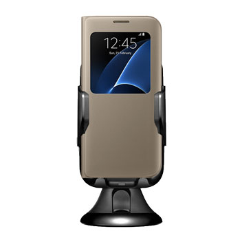 Support Voiture & Chargeur Officiel Samsung Galaxy S7 Edge Qi - Noir