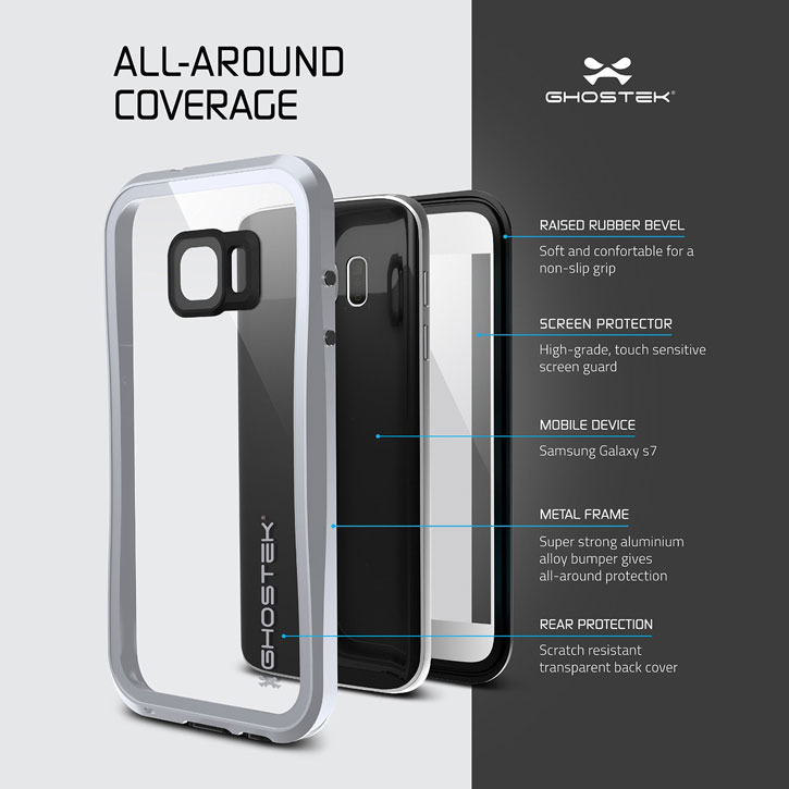 Ghostek Atomic 2.0 Samsung Galaxy S7 Waterproof Tough Case - Silver