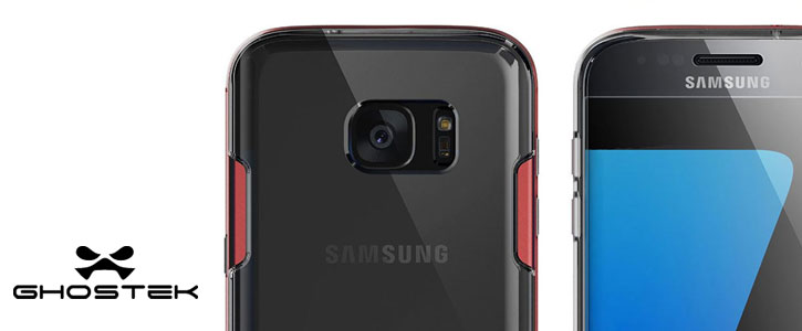 Ghostek Cloak Samsung Galaxy S7 Edge Tough Case Hülle - Klar / Rot