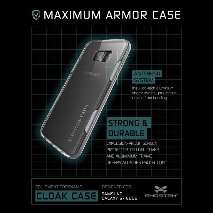 Ghostek Cloak Samsung Galaxy S7 Edge Tough Case - Clear / Silver