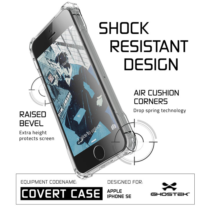 Coque iPhone 6S / 6 Ghostek Covert - Transparent / Noir vue sur touche