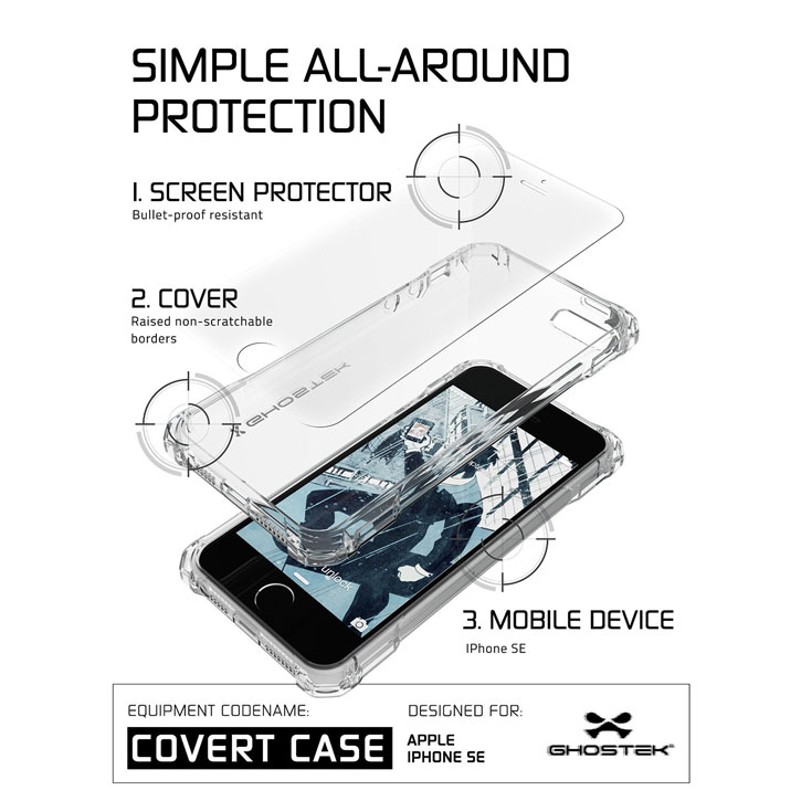 Coque iPhone 6S / 6 Ghostek Covert - Transparent / Noir