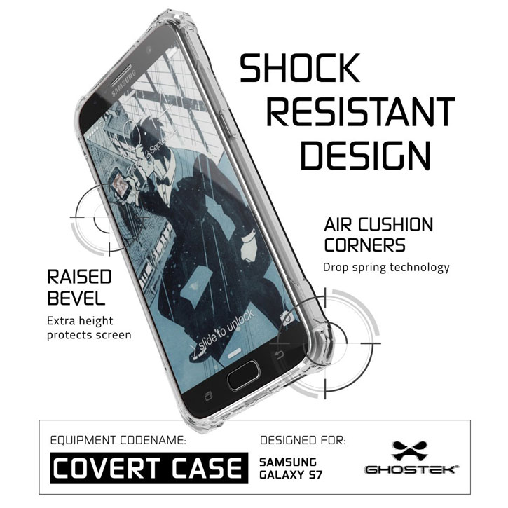 Coque Samsung Galaxy S7 Ghostek Covert - Transparente vue sur touche