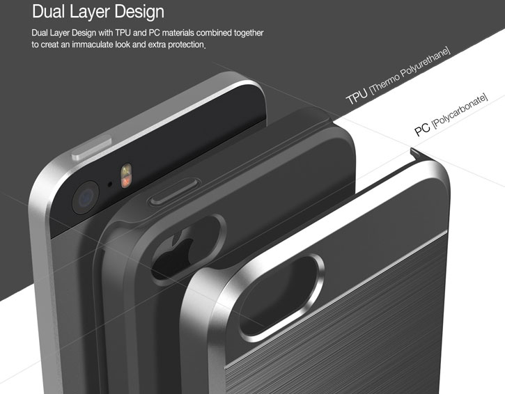 Obliq Slim Meta iPhone SE Case - Titanium Silver