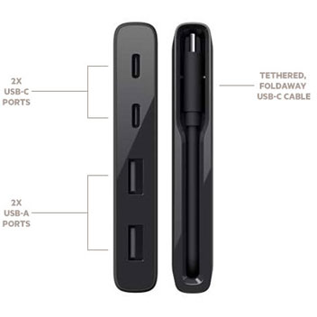 Belkin USB-C 4-Port Mini Hub - Black