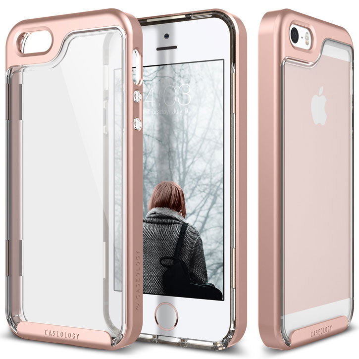 Caseology Skyfall Series iPhone SE Case - Rose Gold / Clear