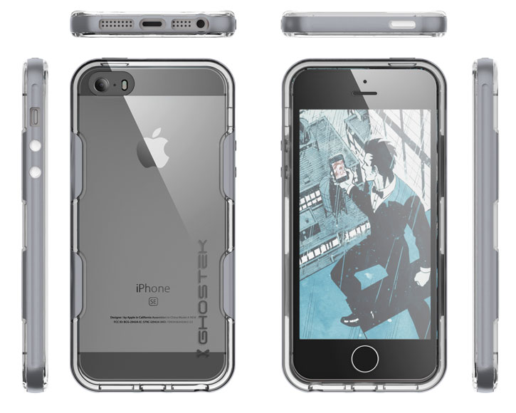 Ghostek Cloak iPhone SE Aluminium Tough Case - Clear / Silver