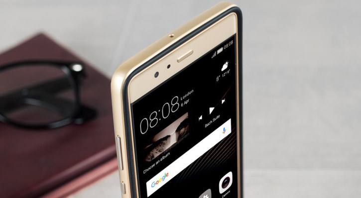 Bumper Frame Huawei P9 Case with Carbon Fibre Design - Gold