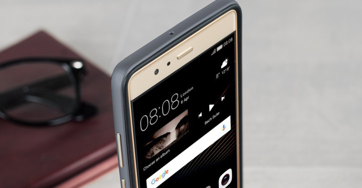 Bumper Frame Huawei P9 Case with Carbon Fibre Design - Grey