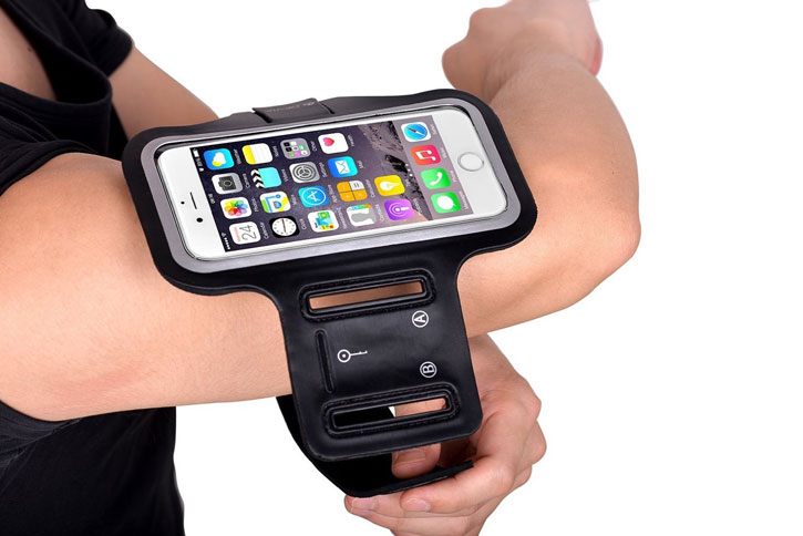 Universal Sport-fit Armband for Medium-Sized Smartphones - Black