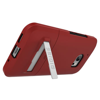 Seidio SURFACE HTC 10 Case & Metal Kickstand - Red / Black