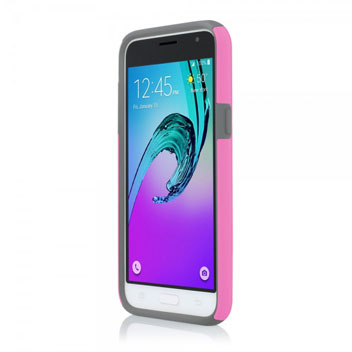 Coque Samsung Galaxy J3 2016 Incipio DualPro Shine - Rose / Gris vue sur touches