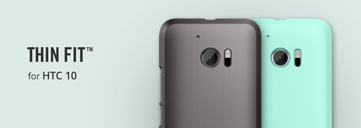 Coque HTC 10 Spigen Thin Fit – Gris Gunmetal vue sur appareil photo