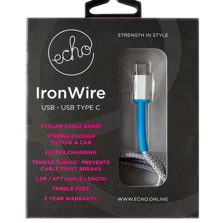 Câble USB C Echo IronWire Ultra résistant – 1,2m