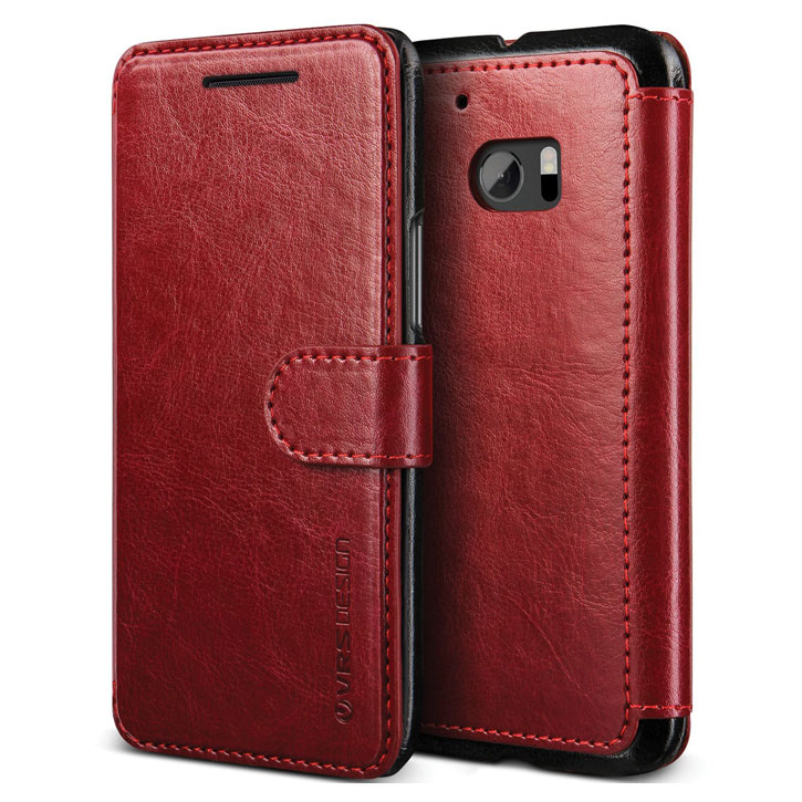 VRS Design Dandy Leather-Style HTC 10 Wallet Case - Red