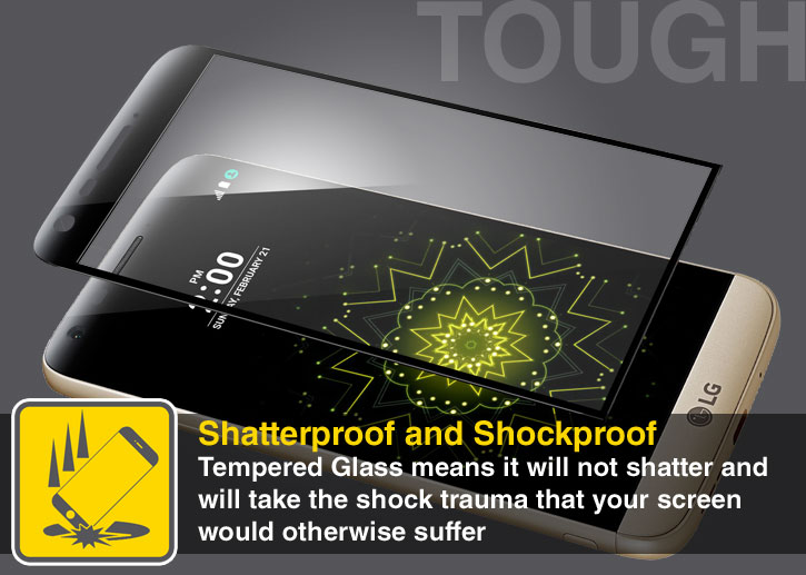 Olixar LG G5 Curved Glass Screen Protector - Black