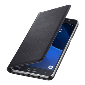 Bende Acteur uitslag Officiële Samsung Galaxy J5 2016 Flip Wallet Cover - Zwart