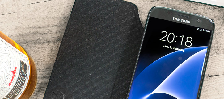 Vaja Agenda Samsung Galaxy S7 Premium Leather Case - Black