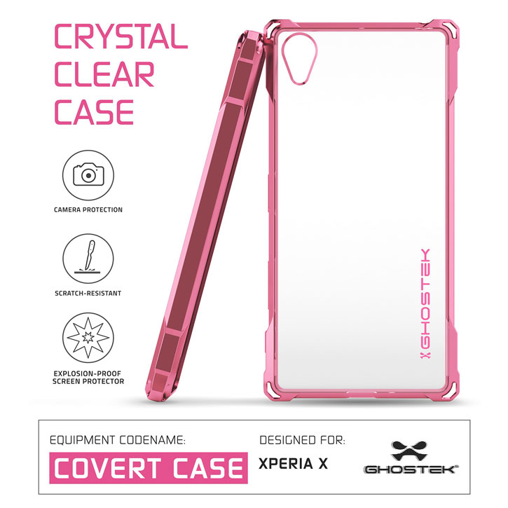 Ghostek Covert Sony Xperia X Bumper Case - Clear / Pink