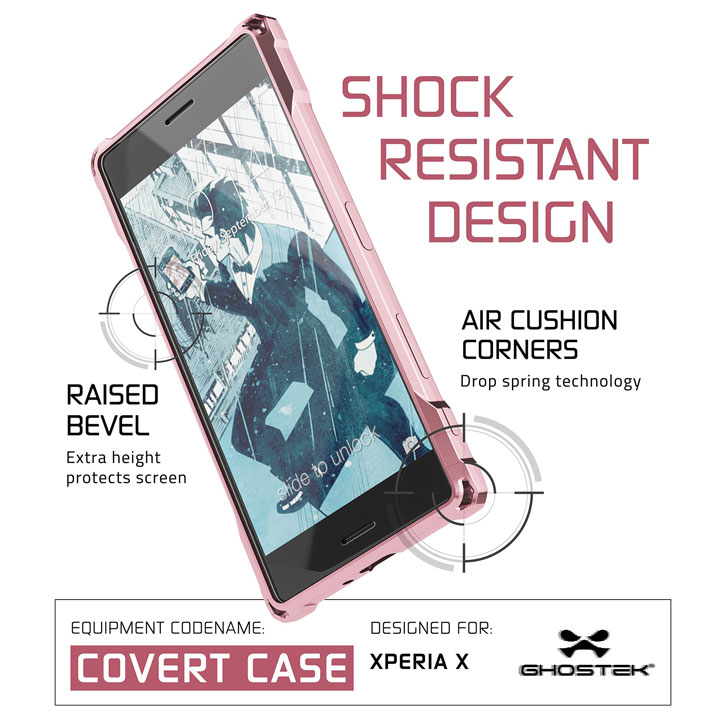 Ghostek Covert Sony Xperia X Bumper Case - Clear / Rose