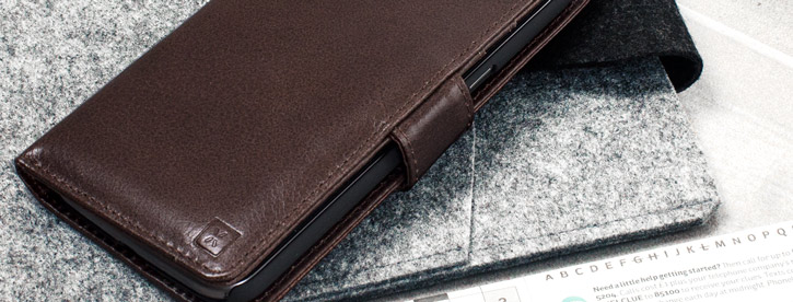Olixar Genuine Leather Moto G4 Wallet Stand Case - Brown