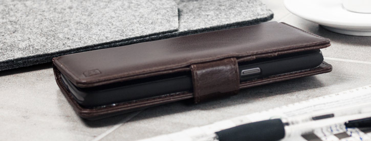Olixar Genuine Leather Moto G4 Plus Wallet Stand Case - Brown