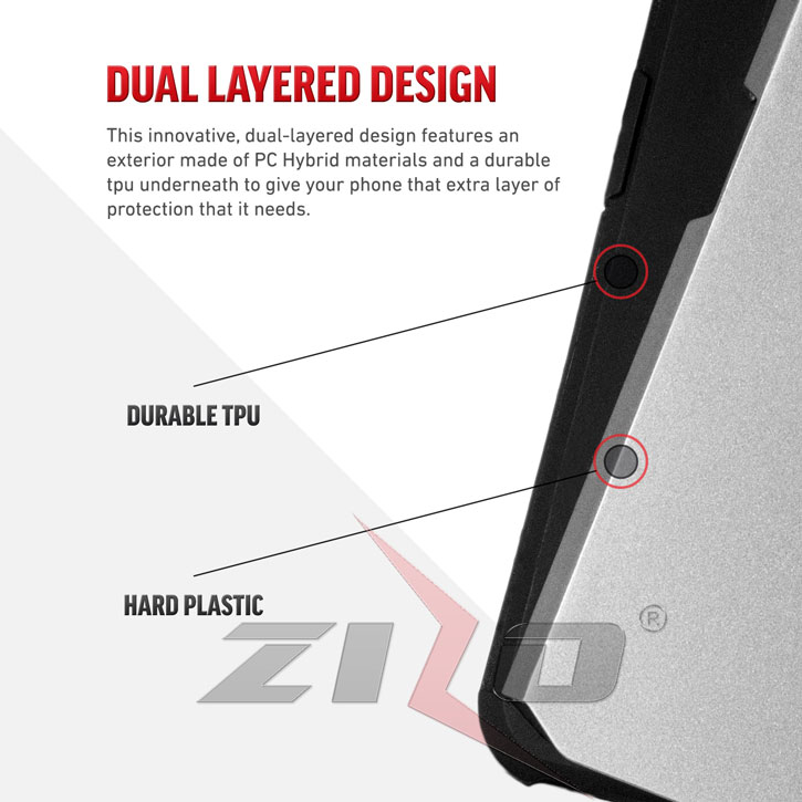 Coque HTC 10 Zizo Slim Hybrid Tough – Noire / Argent