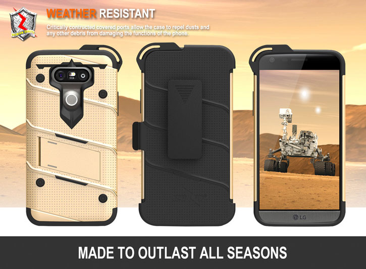 Zizo Bolt Series LG G5 Tough Case & Belt Clip - Gold