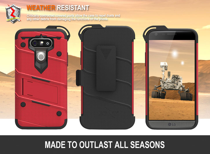 Zizo Bolt Series LG G5 Tough Case & Belt Clip - Red