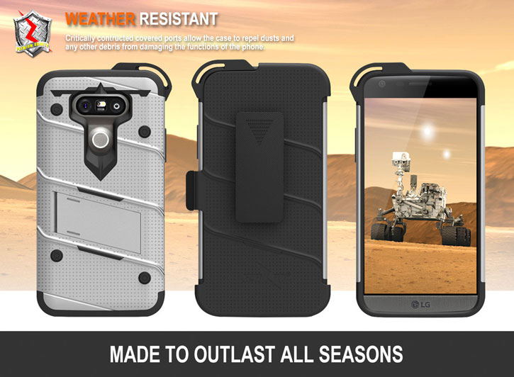 Zizo Bolt Series LG G5 Tough Case & Belt Clip - Steel