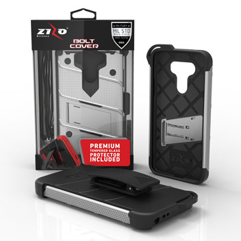 Zizo Bolt Series LG G5 Tough Case & Belt Clip - Steel
