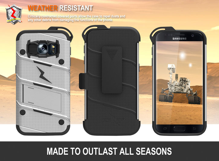 Coque Samsung Galaxy S7 Zizo Bolt Series avec clip ceinture – Grise