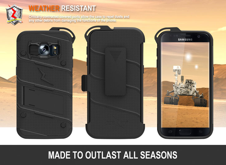 Zizo Bolt Series Samsung Galaxy S7 Tough Case & Belt Clip - Black