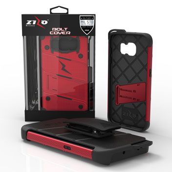 Coque Galaxy S7 Edge Zizo Bolt Series avec clip ceinture – Rouge