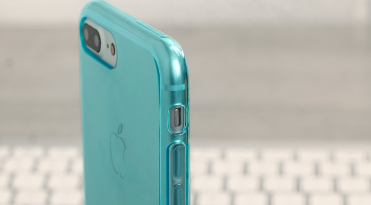 Coque iPhone 8 Plus / 7 Plus Olixar FlexiShield en gel – Bleue vue sur appareil photo