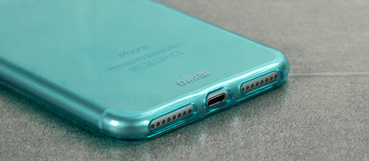 Coque iPhone 8 Plus / 7 Plus Olixar FlexiShield en gel – Bleue vue sur ports