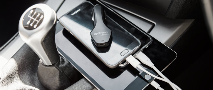 Chargeur voiture USB-C et double USB Promate 8.4A Charge rapide Qualcomm