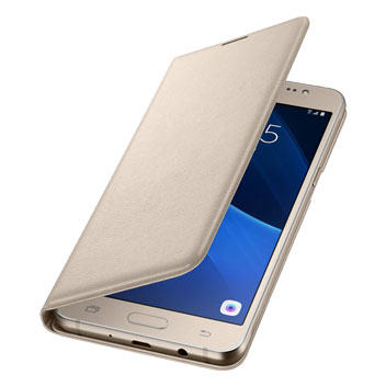 Official Samsung Galaxy J3 2016 Flip Wallet Cover - Gold