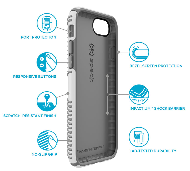 Speck Presidio Grip iPhone 7 Tough Case - Grey