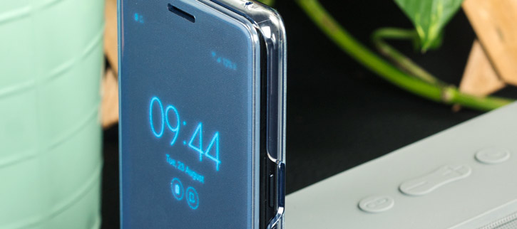 Clear View Cover Samsung Galaxy Note 7 officielle – Bleue vue sur touches