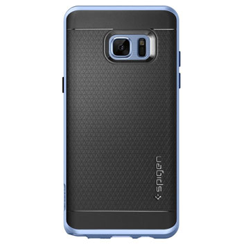 Coque Samsung Galaxy Note 7 Spigen Neo Hybrid – Bleu Corail vue sur appareil photo