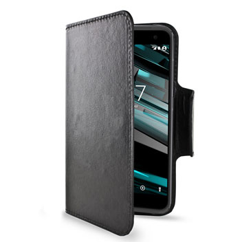 Olixar Leather-Style Vodafone Smart Platinum 7 Plånboksfodral - Svart