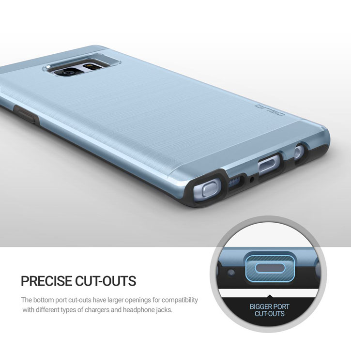 Coque Samsung Galaxy Note 7 Obliq Slim Meta – Bleue Corail vue sur ports
