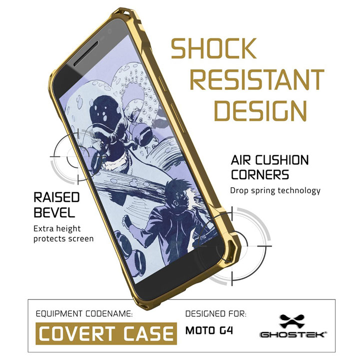 Coque Moto G4 Ghostek Covert - Transparente / Dorée