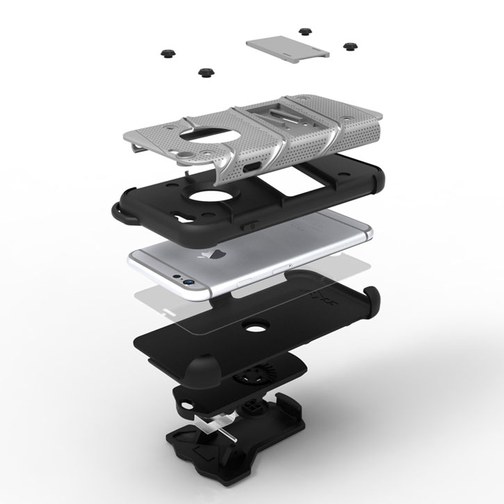 Coque iPhone 6S 6 Zizo Bolt Series avec clip ceinture – Acier