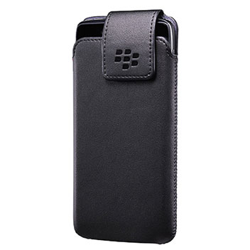 Official Blackberry DTEK 50 Leather Swivel Holster Case - Black